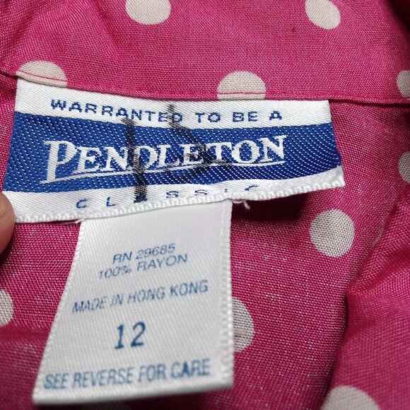 Vintage Pendleton MCM Polka Dots Button Shirt Short Sleeve - Picture 3 of 6